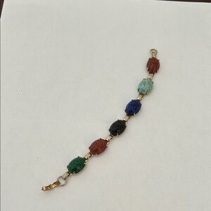 Vintage Estate Multicolor Scarab Bracelet